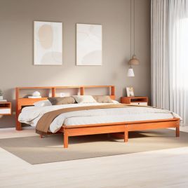 Bedframe Wax Brown 200x200cm Solid Wood Pine