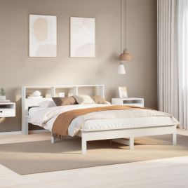 Bedframe White 140x200cm Solid Wood Pine