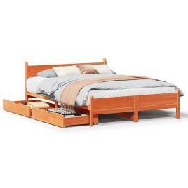 Bedframe Wax Brown 120x200cm Solid Wood Pine