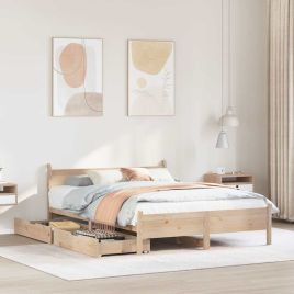 Bedframe 140x190cm Solid Wood Pine
