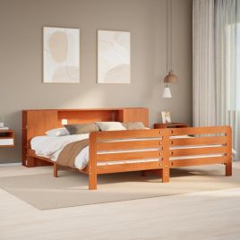 Bedframe Wax Brown 180x200cm Super King Solid Wood Pine