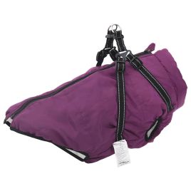 Dog Coat with Harness Waterproof Reflective Purple 3XL