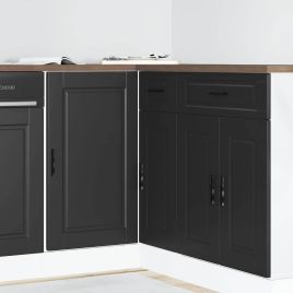 Kitchen Base Cabinet Porto Black Engineered Wood