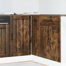 Sink Base Cabinet Lucca Smoked Oak Engineered Wood