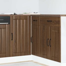 Sink Base Cabinet Lucca Brown Oak Engineered Wood
