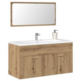 Bathroom Cabinet with Mirror Artisan Oak Engineered Wood