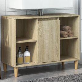 Bathroom Cabinet Sonoma Oak 80x33x60 cm Engineered Wood - vid-857131