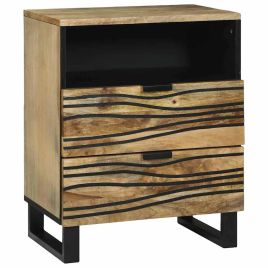 Bedside Cabinet - 50x33x60 cm, Crafted from Solid Mango Wood