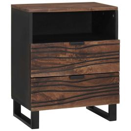 Bedside Cabinet - 50 x 33 x 60 cm - Made from Solid and Engineered Wood
