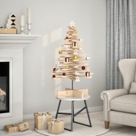 Lauxe Wooden Christmas Tree Decoration 100cm Solid Wood Pine