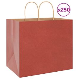 Paper Bags 250 pcs with Handles Red 32x22x28 cm
