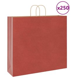 Paper Bags 250 pcs with Handles Red 54x15x49 cm
