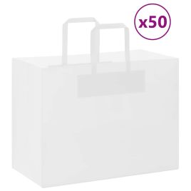 Paper Bags 50 pcs with Handles White 32x17x25 cm