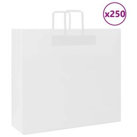 Paper Bags 250 pcs with Handles White 54x15x49 cm
