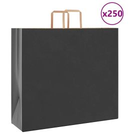 Paper Bags 250 pcs with Handles Black 54x15x49 cm