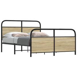 Metal Bedframe Sonoma Oak 137x190cm