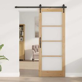 Interior Door with Glass "ORKDAL" 78x202x4 cm Solid Wood Pine