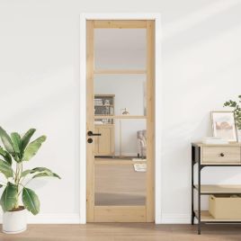Interior Door with Glass "ORKDAL" 78x232x4 cm Solid Wood Pine