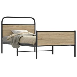Bedframe 107x203cm Sonoma Oak Engineered Wood