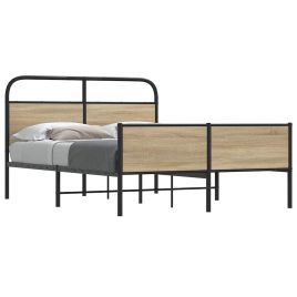 Bedframe 140x200cm Sonoma Oak Engineered Wood