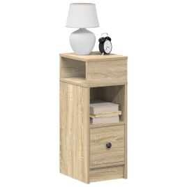 Bedside Cabinets 2 Pieces with Drawer Sonoma Oak 25x31x66 cm