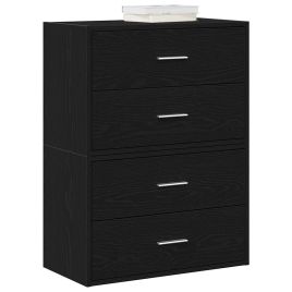 RIMA Black Chest of Drawers - Small-sized, 2 Pieces, 2 Drawers