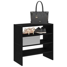 MARINER Small Shoe Racks 2 Pieces Stackable Black Oak