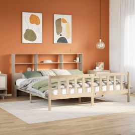 Bookcase Bed 180x200cm Super King Solid Wood Pine