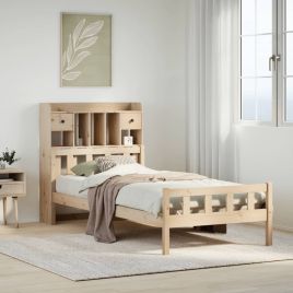 Bookcase Bed 90x190cm Single Solid Wood Pine