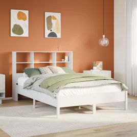 Bookcase Bed White 160x200cm Solid Wood Pine