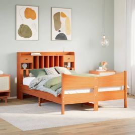 Bedframe Wax Brown 150x200cm King Size Solid Wood Pine
