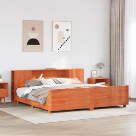 Bedframe Wax Brown 200x200cm Solid Wood Pine