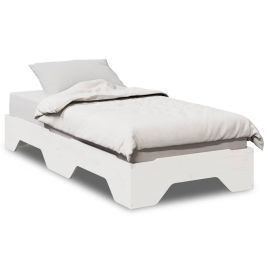 Bedframe Stackable White 80x200cm Solid Wood