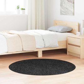 Shaggy Rug with Latex Backing Dark Grey Diameter 120 cm