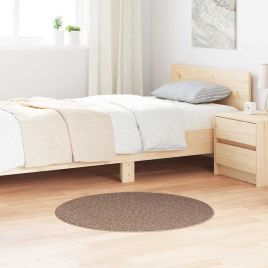Shaggy Rug with Latex Backing Brown Diameter 90 cm