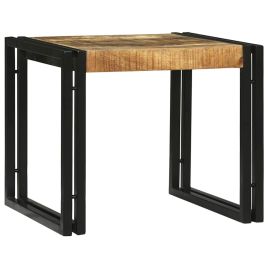 2 Piece Coffee Table Set Solid Rough Wood Mango