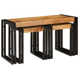 Nesting Tables Set of 3 - Solid Mango Wood