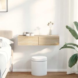 Wall Shelf with Drawers Sonoma Oak 80x33x17 cm Engineered Wood