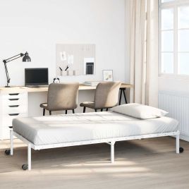 Bedframe Foldable White 90x200cm Steel