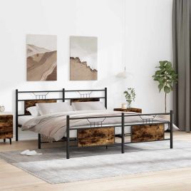 Metal Bedframe Smoked Oak 160x200cm