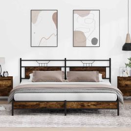 Metal Bedframe Smoked Oak 193x203cm