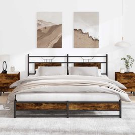 Metal Bedframe Smoked Oak 183x213cm