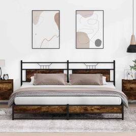 Metal Bedframe Smoked Oak 193x203cm