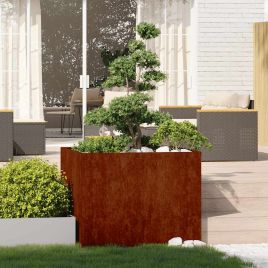 CASFORD Planter Rusty 100x100x80 cm Weathering Steel
