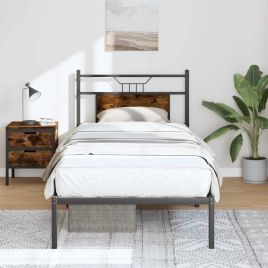 Bedframe Smoked Oak 80x200cm Engineered Wood