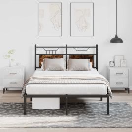 Bedframe Smoked Oak 120x200cm Engineered Wood