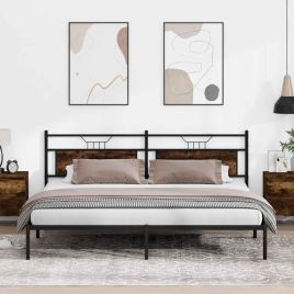 Bedframe Smoked Oak 193x203cm Engineered Wood