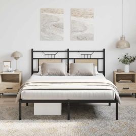 Bedframe Sonoma Oak 137x190cm Engineered Wood