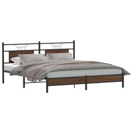 Bedframe Brown Oak 183x213cm Engineered Wood