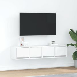 TV Cabinets 2 Pieces White 60x31x25.5 cm Engineered Wood